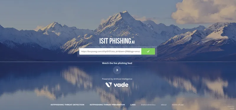 Vade isitphishing.ai check